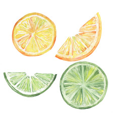 акварели лимоны, лайм - 158961251
