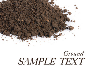 Ground closeup isolated on white background