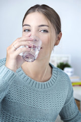 Woman with cold drink