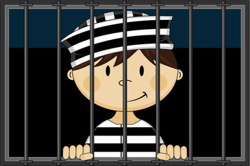 Cute Prisoners in Jail Cell - 158963219