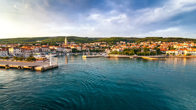 Harbor Supetar on the island Brac, Croatia, Europe.