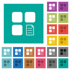 Component properties square flat multi colored icons