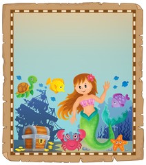 Obraz na płótnie Canvas Parchment with mermaid topic 4
