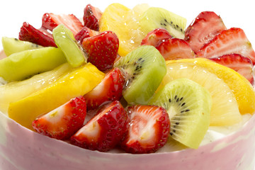 Cake with Fruits Close-up    