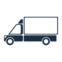 Delivery service car, logo. Abstract concept. Flat design. Vector illustration on white background.