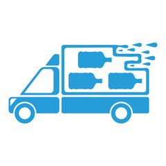 Water delivery service, logo. Abstract concept. Flat design. Vector illustration on white background.