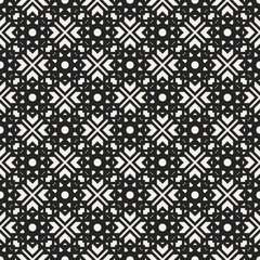 Abstract concept vector monochrome geometric pattern. Black and white minimal background. Creative illustration template. Seamless stylish texture. For wallpaper, surface, web design, textile, decor.