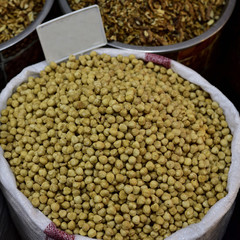Hazelnut in a famous local bazaar in Gaziantep, Turkey.