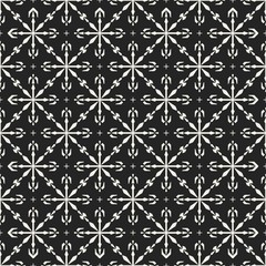 Abstract concept vector monochrome geometric pattern. Black and white minimal background. Creative illustration template. Seamless stylish texture. For wallpaper, surface, web design, textile, decor.