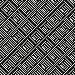 Abstract concept vector monochrome geometric pattern. Black and white minimal background. Creative illustration template. Seamless stylish texture. For wallpaper, surface, web design, textile, decor.