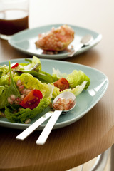 Salad with grains of pomegrenate