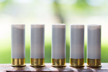 Multi color of 12 gauge shotgun shells 