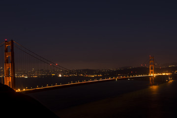 Night landscape of Golden Gate, San Francisco, California, USA.