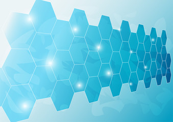 Ice Wall Background Designed as Mirror-Like Hexagon Plate Concept With Light Texture
