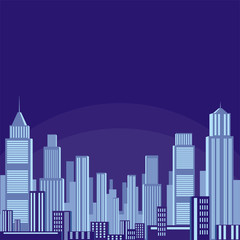 Abstract image of a modern city. Cityscape with skyscrapers. Vector background for design presentations, brochures, web sites and banners.