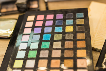 Make-up colorful eyeshadow palettes.