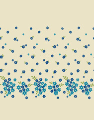 floret  Repeat  The design blue