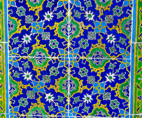 Beautiful decoration inside Topkapi palace. Ancient hand made Turkish - Ottoman tiles. Istambul,...