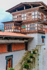 Fototapeta na wymiar Inner view of Trongsa Dzong, one of the oldest Dzongs in Bumthang, Bhutan