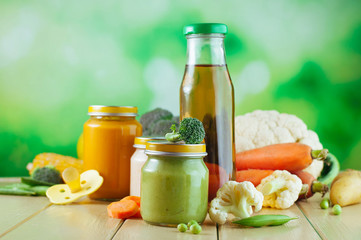 Natural vegetable and fruit puree for baby
