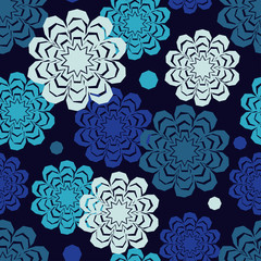 Seamless decorative floral background. Vector illustration. Retro motif. Textile rapport.
