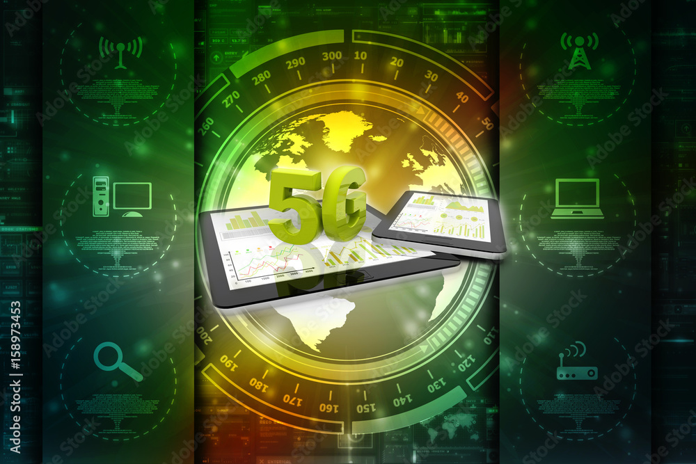 Poster 3d rendering 5g network 5g connection with data
