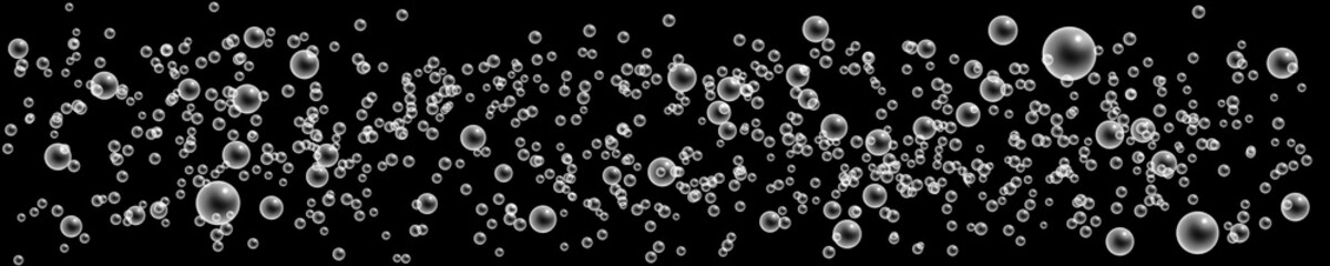 Image of bubbles on black background close-up