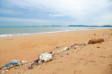 Spontaneous garbage dump on a beach