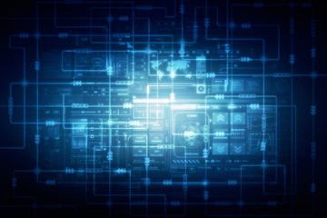 2d illustration technology background