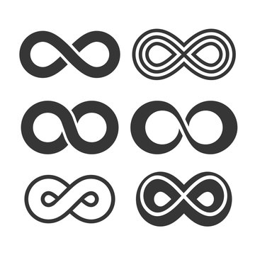 Infinity Symbol Icons Set. Vector