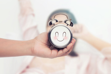 Good Morning concept,The alarm clock.