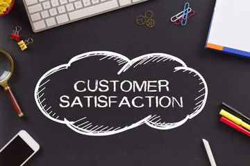 CUSTOMER SATISFACTION written on Chalkboard