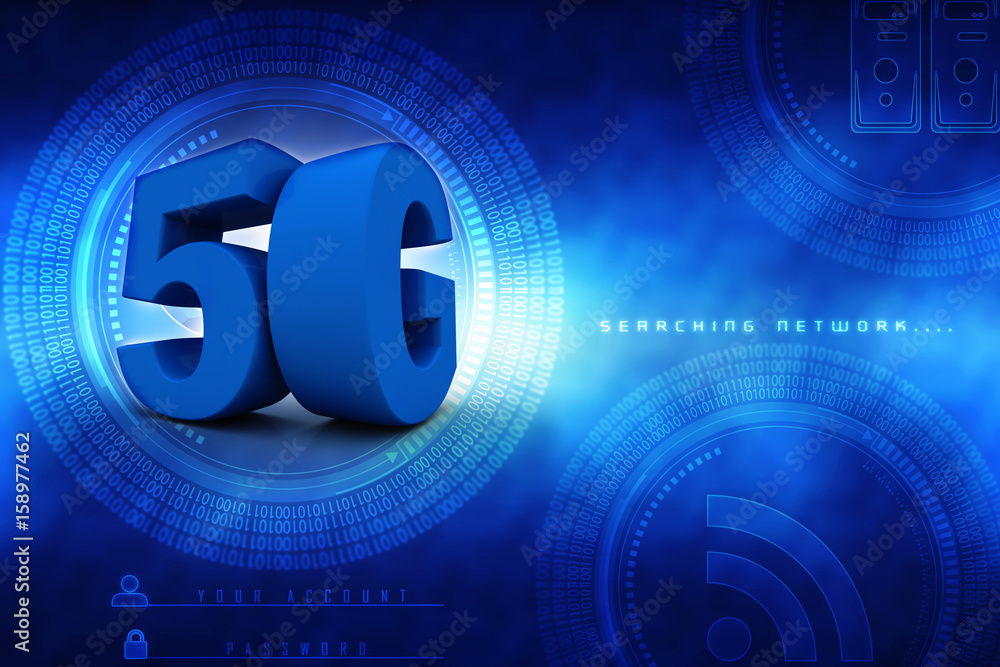 Poster 3d rendering 5G Network 5G Connection