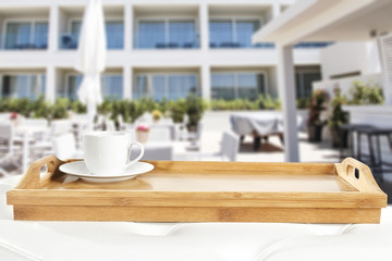 white wooden desk space and hotel 