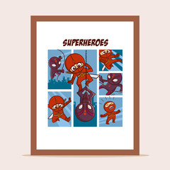 Poster Superheroes in the city