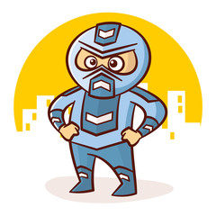 Cartoon Superhero Boy Character Sticker