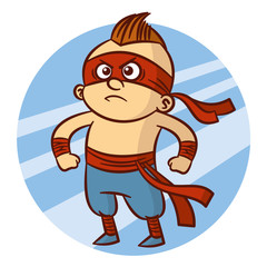Cartoon Superhero Boy Character Sticker