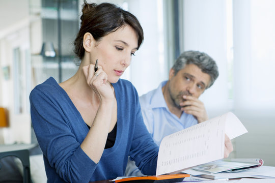 Couple Doing Paperwork