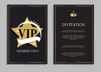 Abstract Luxury VIP Members Only Invitation Background Vector Il - obrazy, fototapety, plakaty