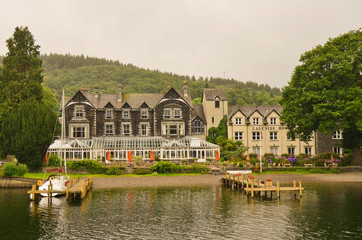 the big hotel by lake at Lake District