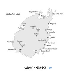 island of paros in greece white map illustration