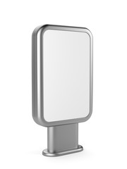Vertical blank outdoor stand banner. Lightbox.