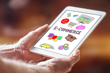 E-commerce concept on a tablet