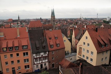 Fototapeta na wymiar Nürnberg Panorama / Blick von der Bürg über die Stadt