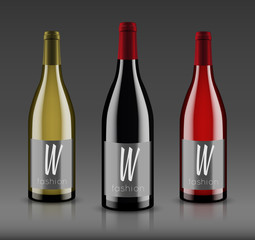 Mockup wine bottle. vector design.