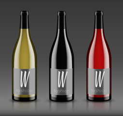 Mockup wine bottle. vector design.