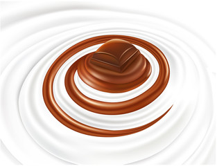Milk swirl with chocolate candy