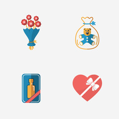 Gift modern colorful shop icons on white background