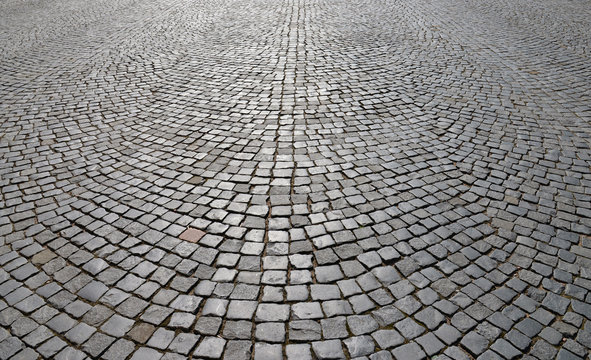 Abstract background of old cobblestone pavement.