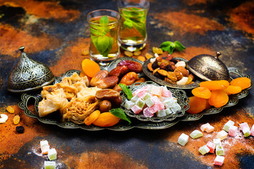 Fototapeta na wymiar Ramadan Kareem holiday table